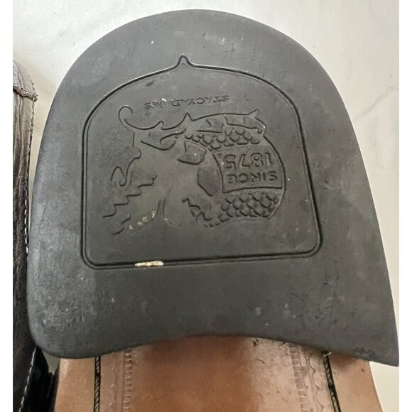 Stacy Adams Reptile Embossed Black Leather Square Toe Slip ON Shoe 10.5M Comfort - Picture 7 of 8